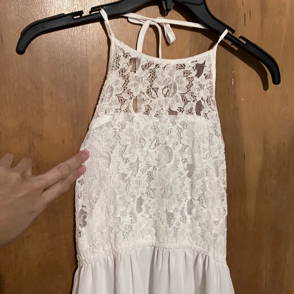 White lace maxi dress